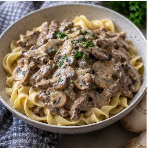 Cream Cheese Steak Stroganoff