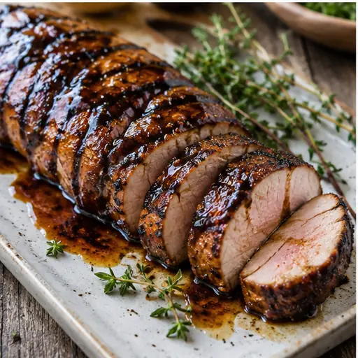 Grilled Pork Tenderloin with Balsamic Honey Glaze