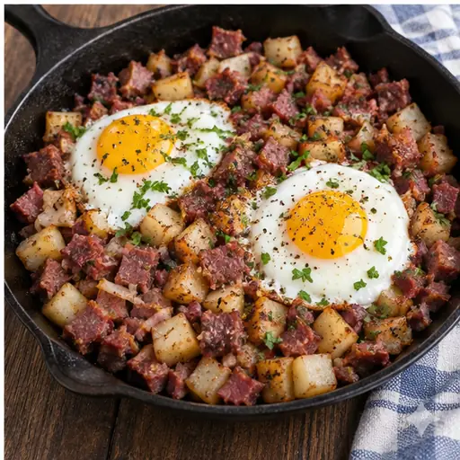 One Skillet Corned Beef Hash Breakfast