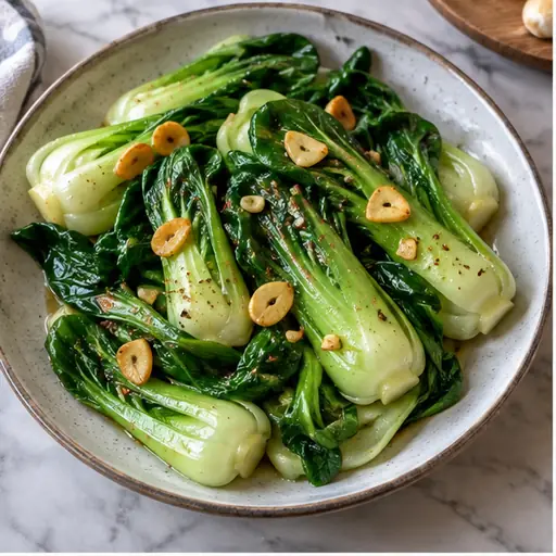 Quick Baby Bok Choy with Garlic