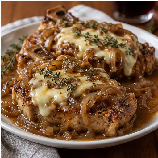 Slow Cooker French Onion Pork Chops