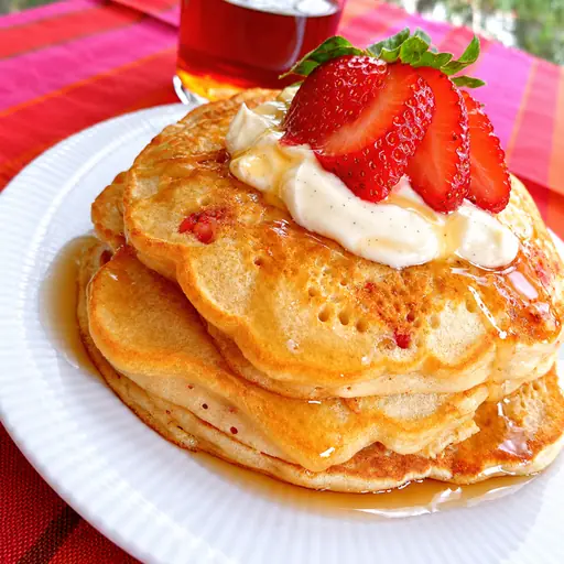 Strawberry Vanilla Pancakes