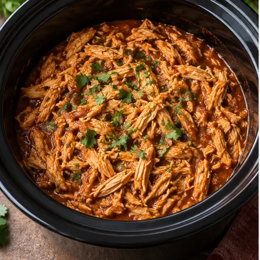 Super Easy Slow Cooker Chicken Enchilada Meat