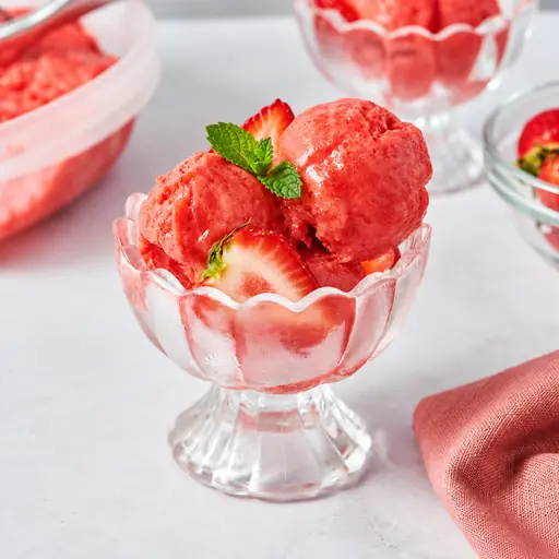 Sweet and Silky Strawberry Sorbet