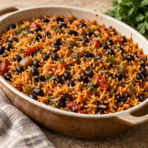 The Best Baked Rice and Beans